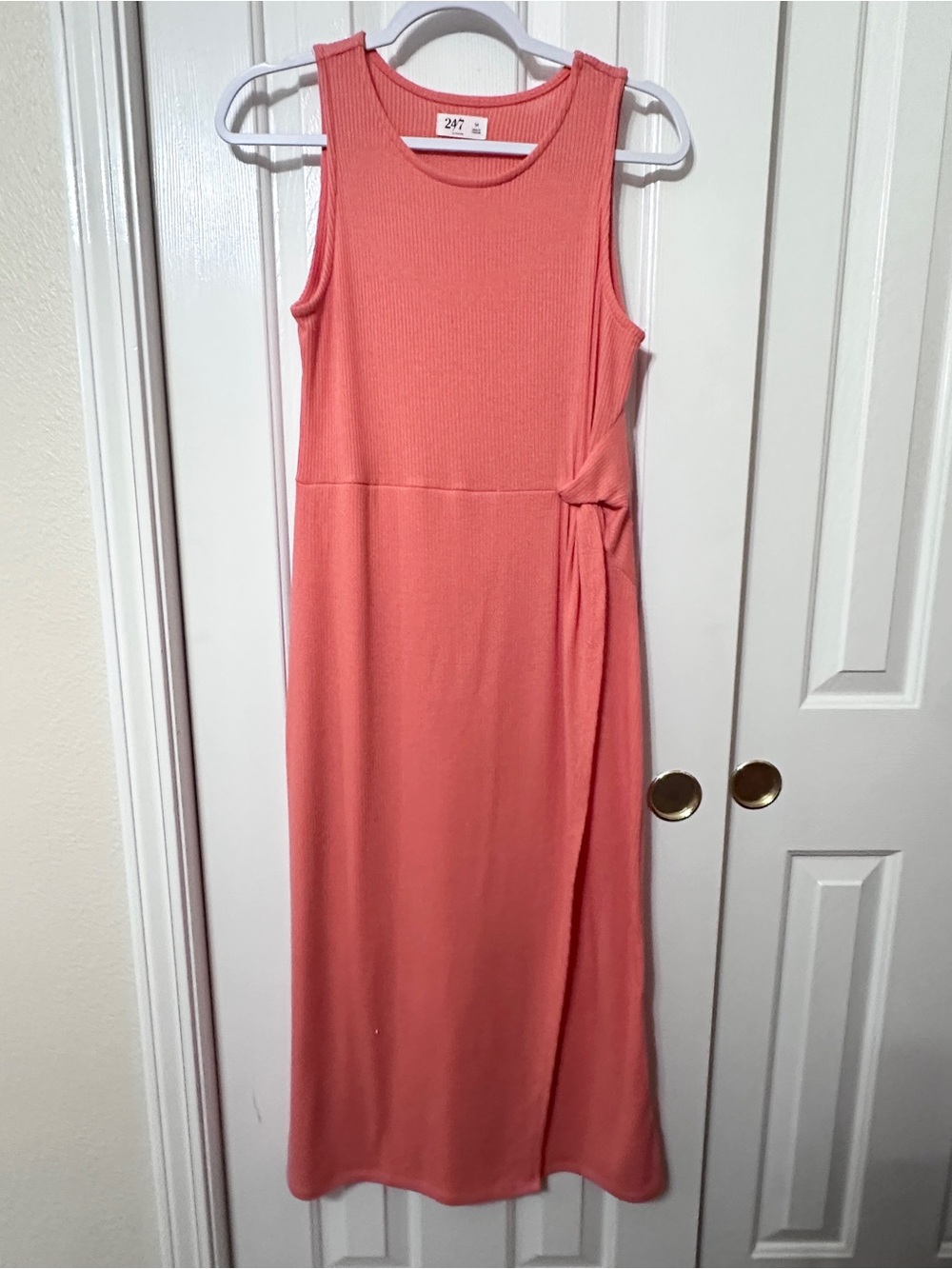 Maurices Coral Tank Maxi Dress with Side Tie Detail